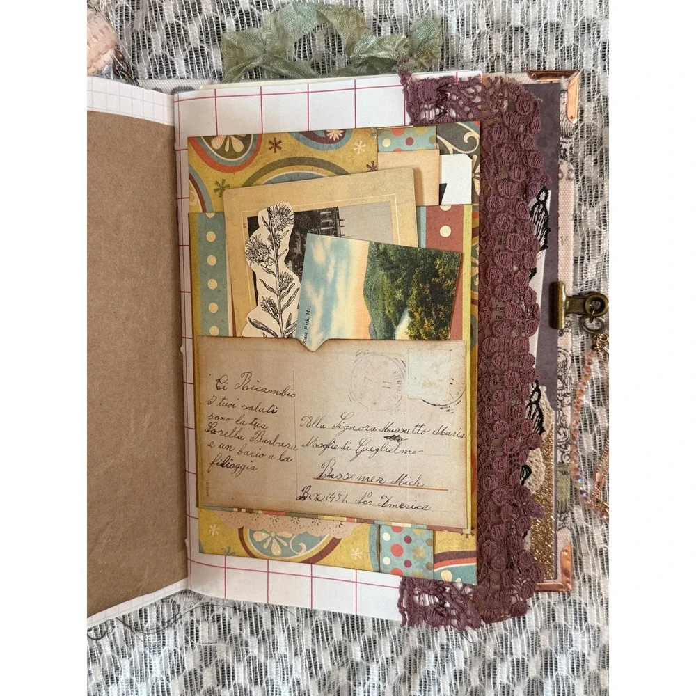 Vintage Cabinet Card Front & Applique Junk Journal